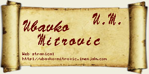 Ubavko Mitrović vizit kartica